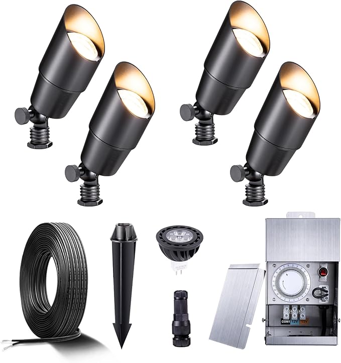 Gardenreet Black Brass Landscape Lighting Kit by Gardenreet