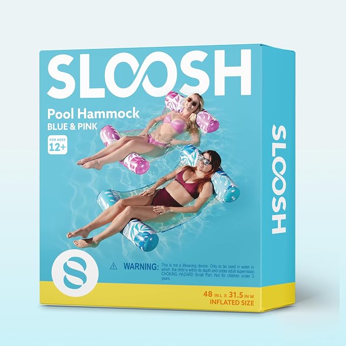 SLOOSH 2 Packs Hammock Pool Floats Adults, 4-in-1 Multi-Purpose Inflatable Pool - Image 8