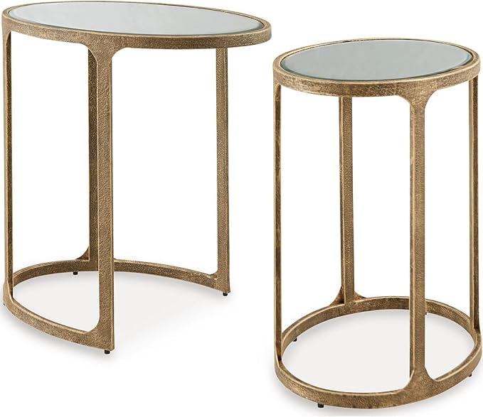 Signature Design by Ashley Irmaleigh Classic Mirrored Nesting Accent Table by SignatureDesignbyAshley