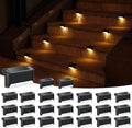 APONUO Solar Deck Lights 24 Pack Black, Solar Lights Outdoor Waterproof by APONUO