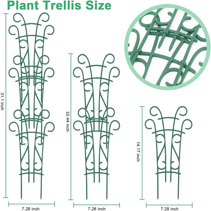 Plant Trellis for Potted Plants 4 Pack Stackable Indoor Outdoor Climbing - Image 2