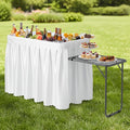 VINGLI Ice Table with Side Table, Portasble Cooler Table with Removable Skirt by VINGLI