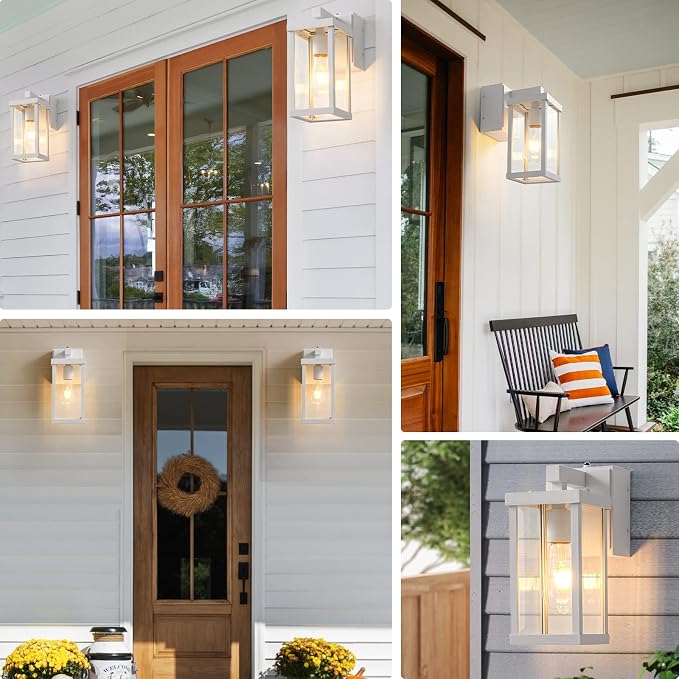 Dusk to Dawn Porch Lights with GFCI Outlets Waterproof Outdoor Wall Lights - Image 7