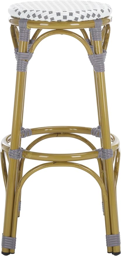 Safavieh Home Collection Kipnuk Grey&White Indoor/ Outdoor Barstool by SAFAVIEH