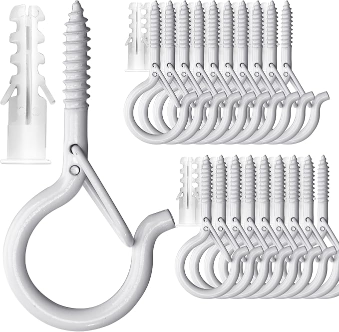 PlusRoc 20 Pack Ceiling Hooks for Hanging Plants Outdoor String Lights Heavy by PlusRoc