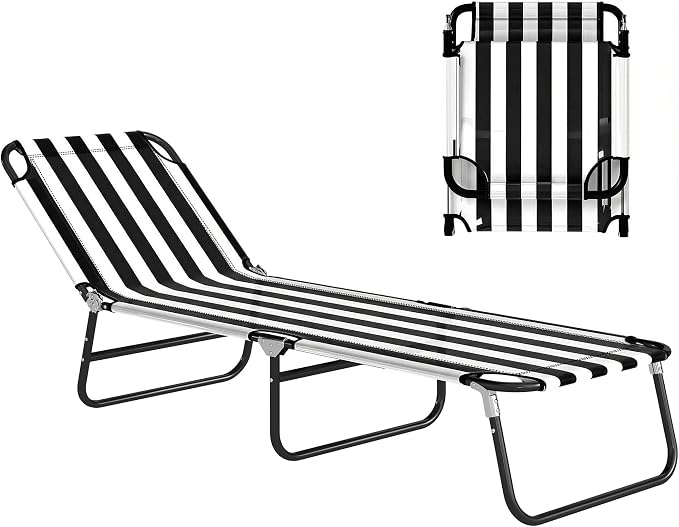 Outsunny Folding Chaise Lounge Pool Chairs, Outdoor Sun Tanning Chairs by Outsunny