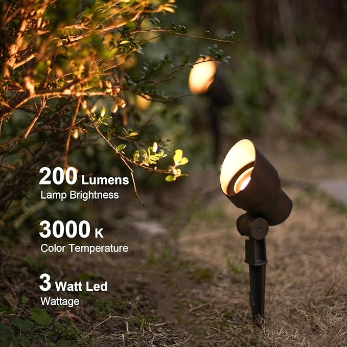 GOODSMANN Landscape Lighting 2PK Low Voltage Landscape Flood Lights 3W LED 200 - Image 2
