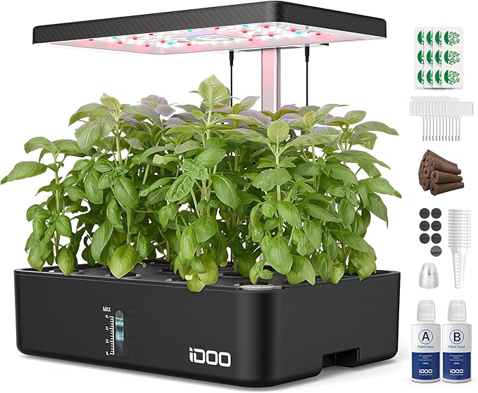 iDOO Hydroponics Growing System Kit 12Pods, Indoor Herb Garden System, by idoo