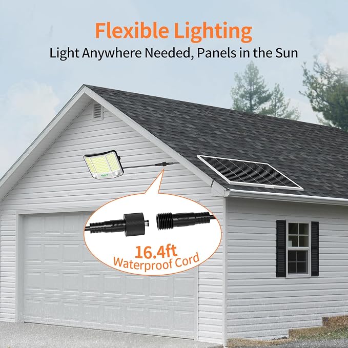 intelamp Solar Flood Lights Outdoor Waterproof, 20000mAh 4000LM Linkable Dual - Image 4