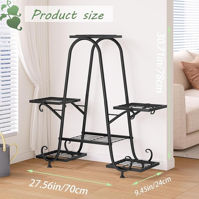 Plant Stand Indoor Outdoor Shelf Metal Holder Pot Rack Multiple Plants Stand - Image 6