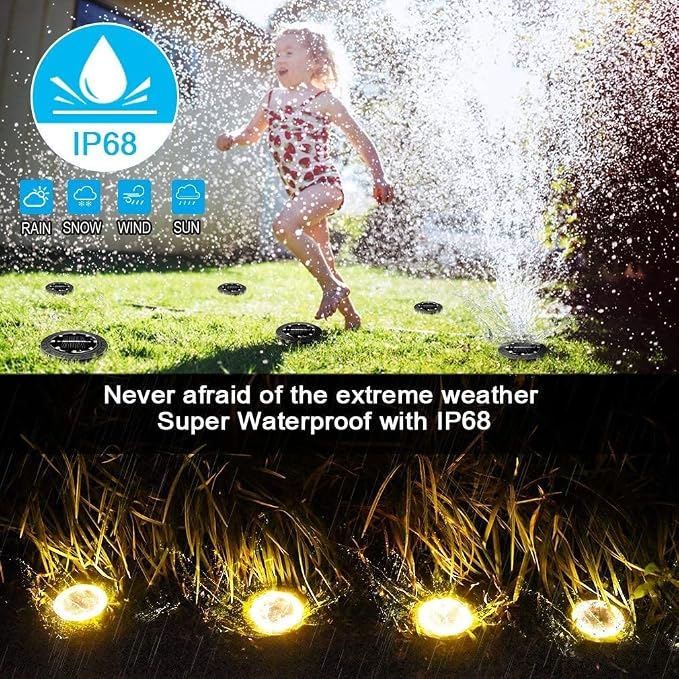 Solar Powered Ground lights 12 Pack, Waterproof LED Solar Lights Outdoor Solar - Image 3