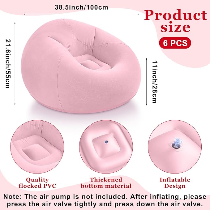 Realspring Inflatable Bean Bag Chairs Outdoor Blow up Camping Chairs Inflatable - Image 2