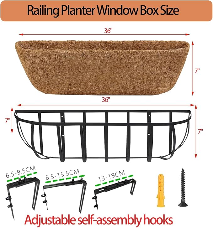 36'' Window Box Railing Planter - Image 5