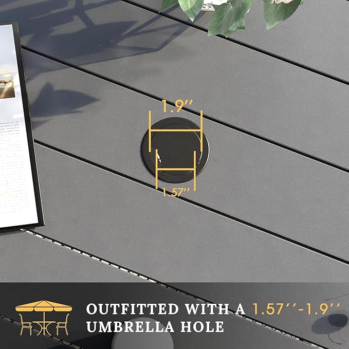 VICLLAX Patio Dining Set, 5 Pieces Outdoor Furniture Set- 37.8" Square Outdoor - Image 6