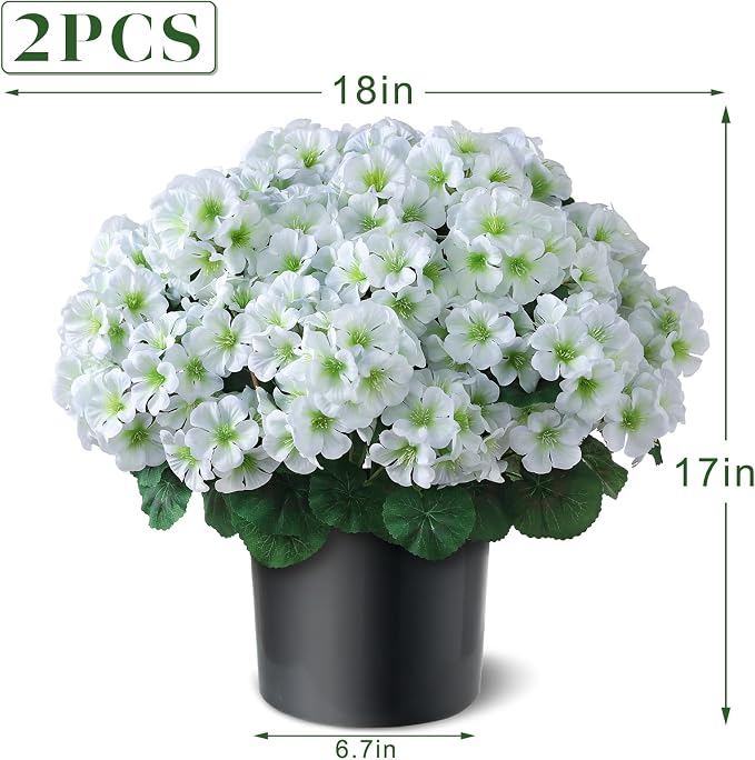 2 Pack Artificial Geranium Flowers Topitary Trees - Image 5