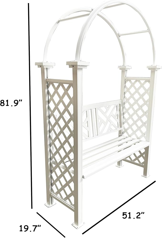 Oakland Living White Aluminum Garden Arbor Arch - Image 3