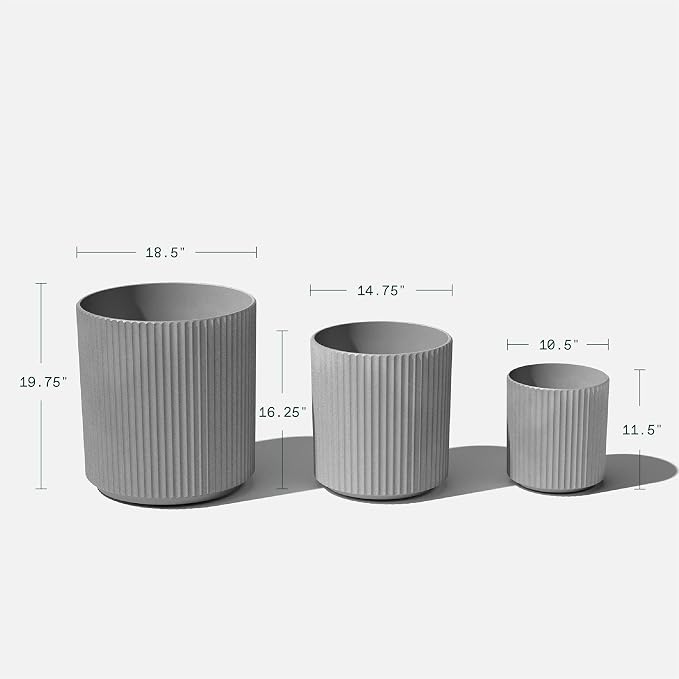 Veradek Demi Series Set of 3 Round Planters - Image 2