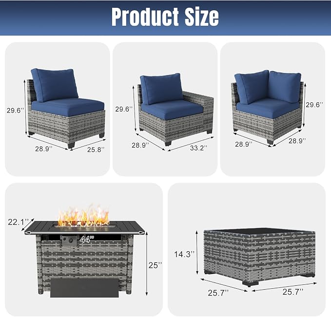 Aoxun 7 Pieces Patio Furniture Set - Image 8