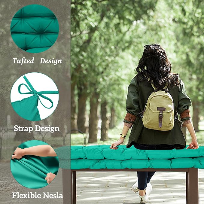 Outside Benches Cushion with Backrest, Thicken Waterproof Swing Cushions 2/3 - Image 3