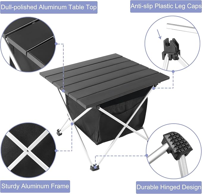 Grope Portable Camping Table Ultralight Aluminum Camp Table - Image 3