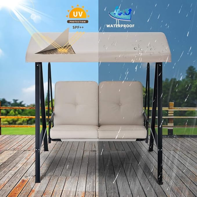 AECOJOY 2-Seat Outdoor Patio Swing Chair - Image 7