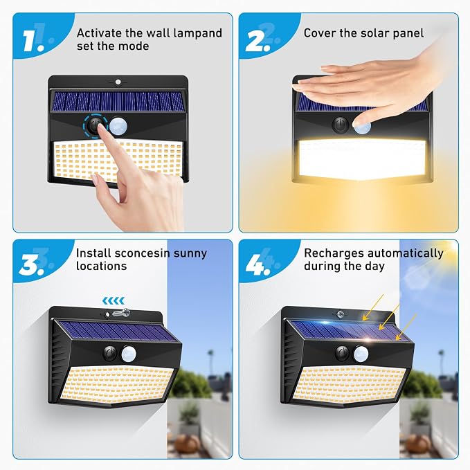Peasur Solar Lights Outdoor Motion Sensor Security Light - Image 5