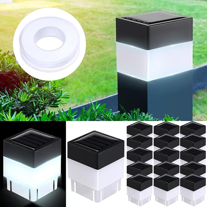 20 Pack Solar Fence Post Cap Lights 2 x 2 Inches Solar Fence Post Caps Lights by Tujoe
