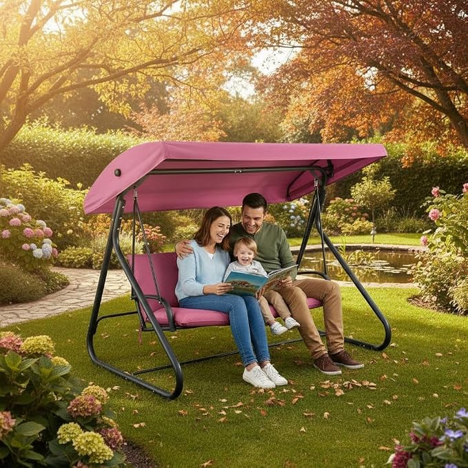 3-Seat Outdoor Convertible Swing Glider - Image 9