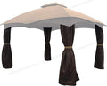 APEX GARDEN 4 Poles Brown Corner Curtain Set by APEXGARDEN
