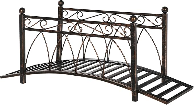 Outsunny 3.3' Metal Arch Zen Garden Bridge by Outsunny