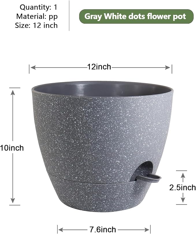 12 inch Large Self Watering Pots, Plant Pots - Image 2