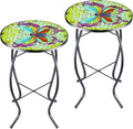 2PCS 12 Inch Small Outdoor Side Table by Arbuxzuy