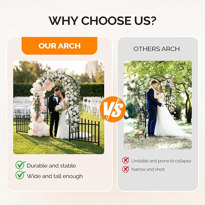 VINGLI Garden Arbor, PVC Garden Arch Trellis - Image 4