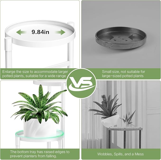 3 Tier Metal Corner Plant Stand Indoor Outdoor, Heightened widened 30 in Tall - Image 4