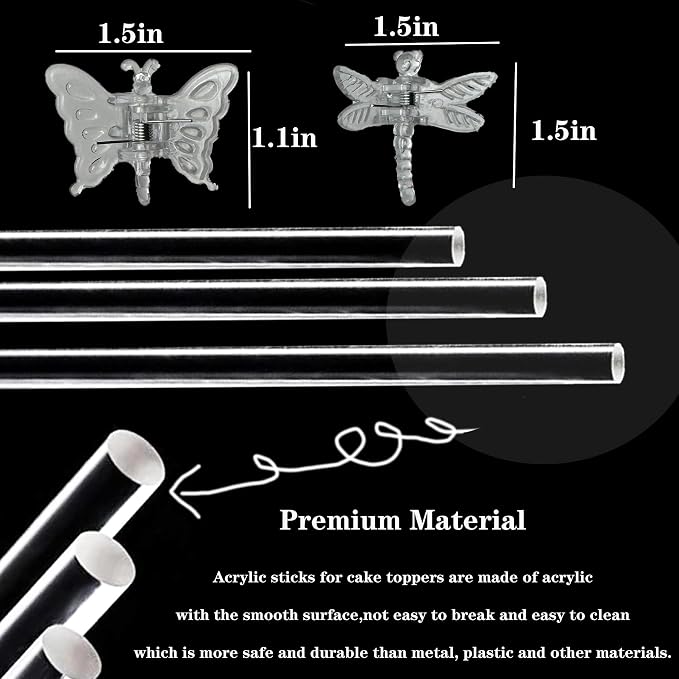 30Pcs Acrylic Plant Stakes Garden Single Stem Plant Support Stakes Clear Orchid - Image 2