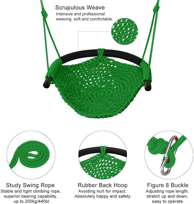 JKsmart 2 Pack Kids Swing Seat, Heavy Duty Rope Play Secure Children Swing Set - Image 4
