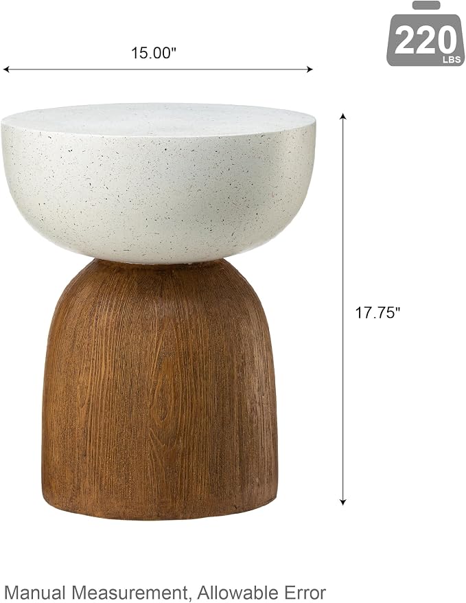 Glitzhome Outdoor Side Table Set of 2, 17.75" H Decorative Garden Stool MGO - Image 3