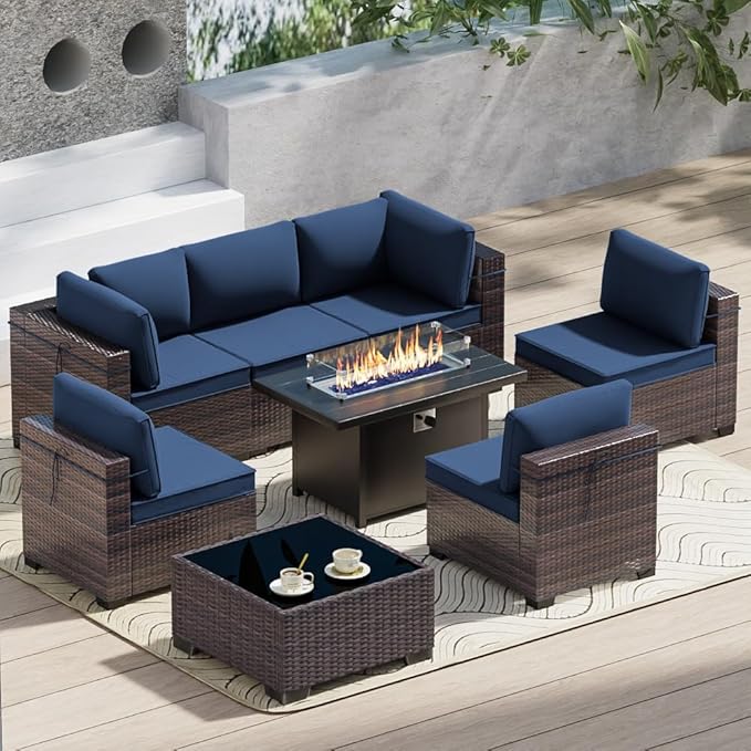 Outdoor Terrace Furniture Set, 8 Piece Outdoor Furniture Set, by ASJMR