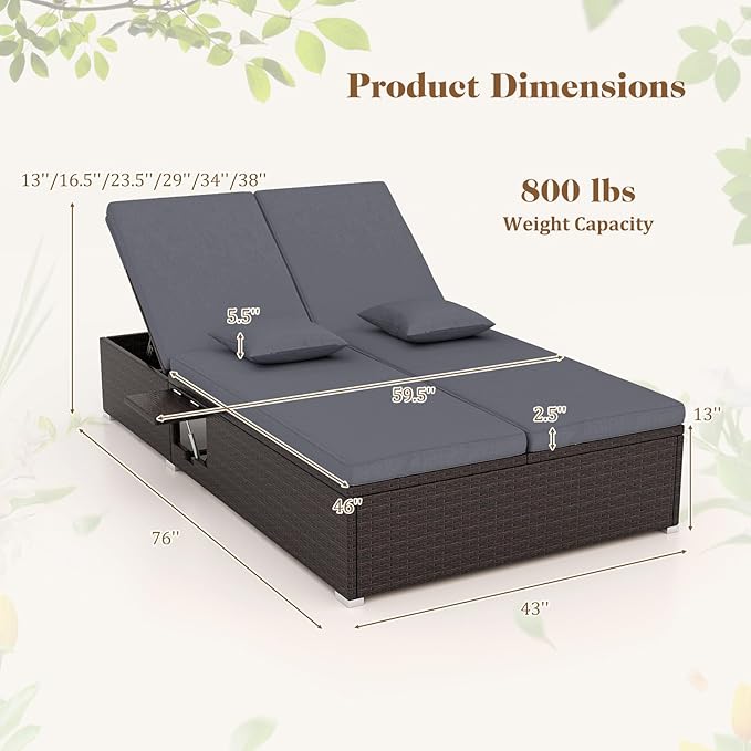 Tangkula Outdoor Rattan Daybed - Image 4
