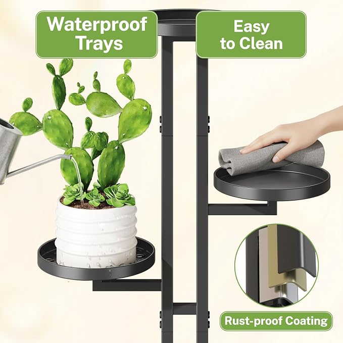 iDavosic.ly 3 Tier Plant Stand Indoor Outdoor, Tiered Corner Multiple Flower - Image 4