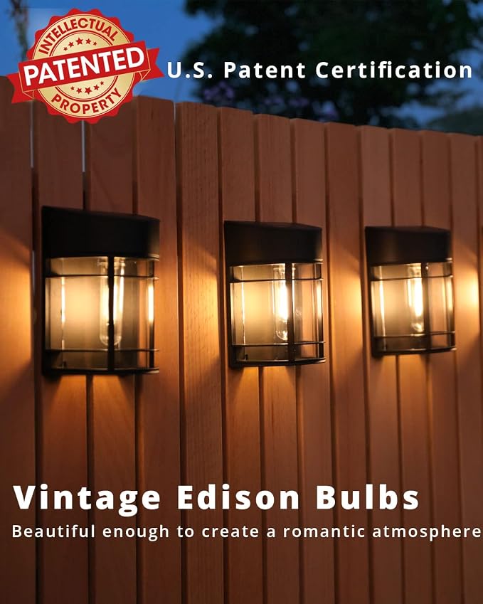 Solar Fence Lights, 8 Pack Deck Light Waterproof Solar Outdoor Lights - Image 2