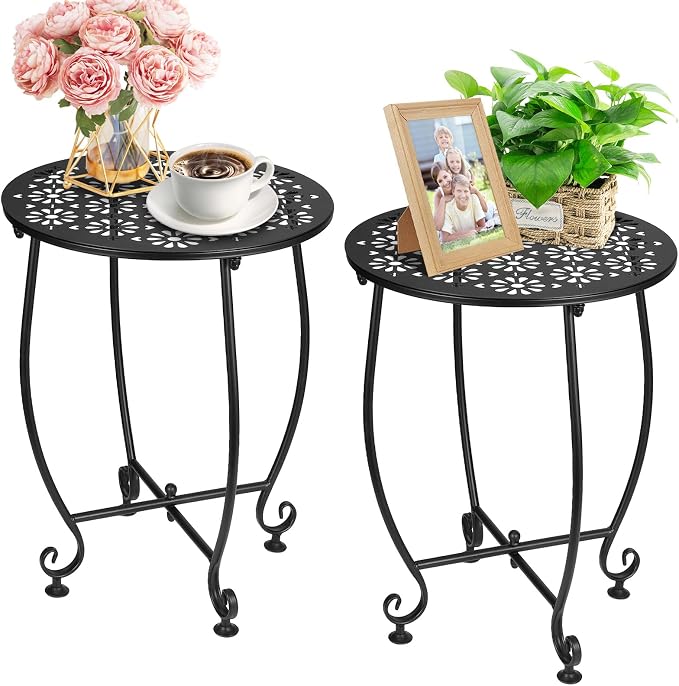 2 Pack 14 Inch Outdoor Side Table by DARCKLE