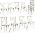 VINGLI Plastic Outdoor Dining Chairs Set of 8, Stackable Patio Dining Chairs by VINGLI