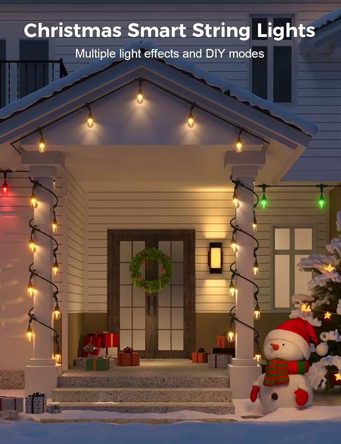 XMCOSY+ Smart Outdoor String Lights, 98Ft Patio Lights Waterproof, App Control - Image 4