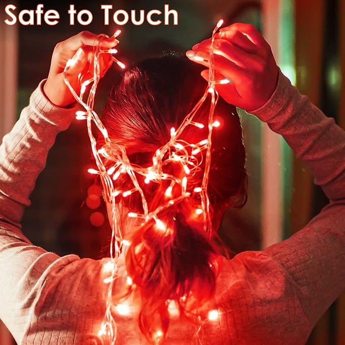 Connectable 200 LED String Lights Indoor Outdoor, 66FT Red Christmas Lights - Image 6
