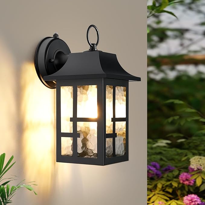 OKELI Dusk to Dawn Outdoor Wall Lights, Exterior Waterproof Lantern, Front - Image 7