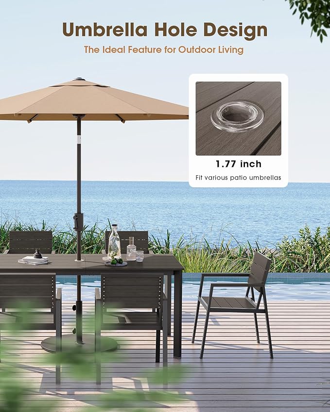 Outdoor Patio Dining Sets, Aluminum 5 Piece HDPS Outdoor Dining Table and - Image 2