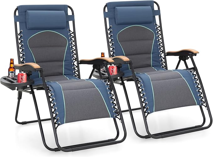 Sophia & William Oversized XXL Zero Gravity Chair Set of 2, Outdoor Recliner by SophiaWilliam