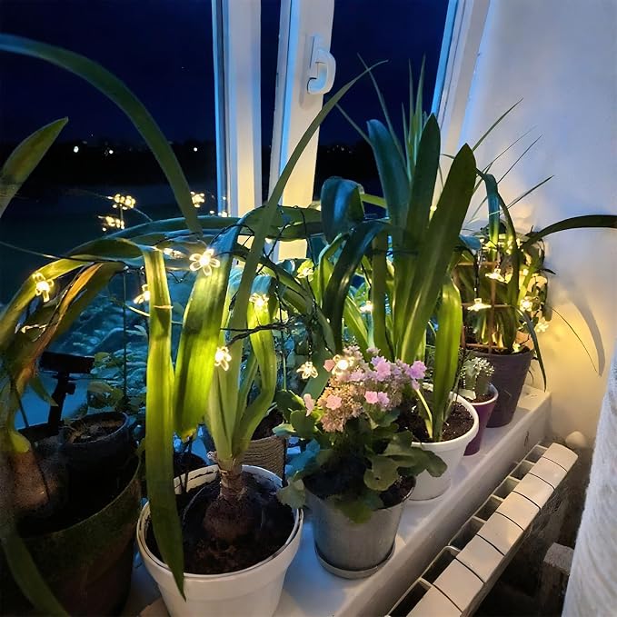 Solar Flower String Lights, 50 LED Outdoor Patio Lights Waterproof, Fairy Lights - Image 4