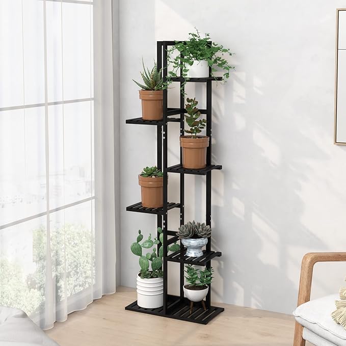Laiensia Bamboo Plant Stand Rack 6 Tier, Indoor&Outdoor Planter Display Shelves - Image 2
